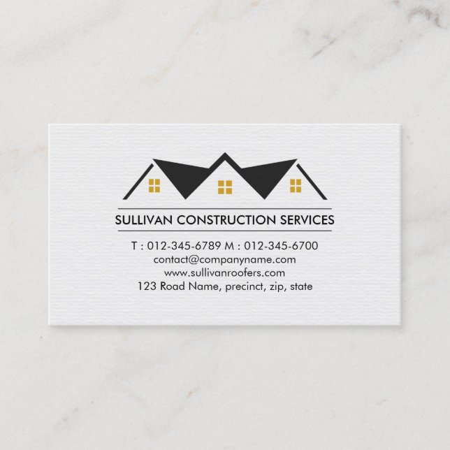 Contractor Construction House Repairs Business Card (Front)