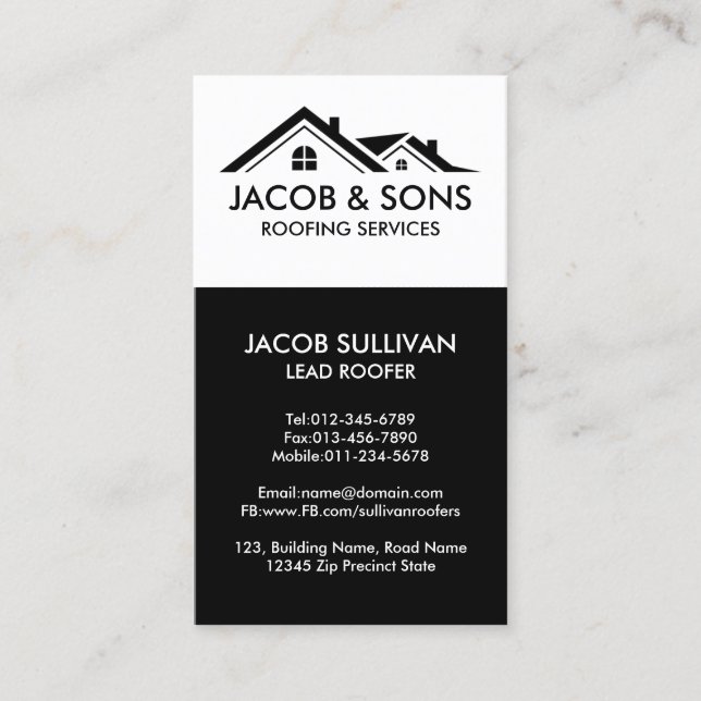Contractor Construction House Repairs Business Card (Front)