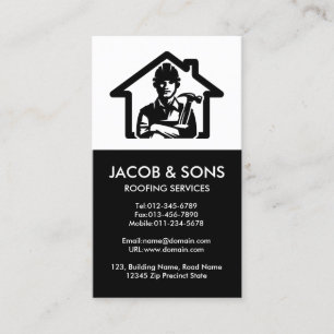 Contractor Construction House Repairs Business Card