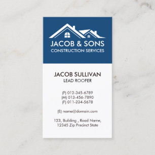 Contractor Construction House Repairs Business Card