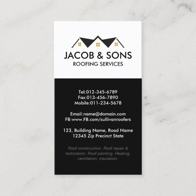 Contractor Construction House Repairs Business Card (Front)