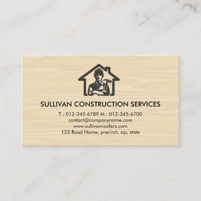 Contractor Construction House Repairs Business Card (Front)