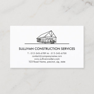 Contractor Construction House Repairs Business Card