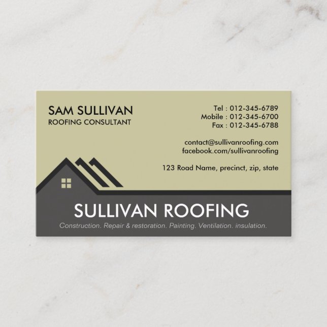 Contractor Construction House Repairs Business Card (Front)
