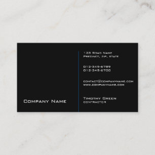 Contractor Construction Trade Skills Black Business Card