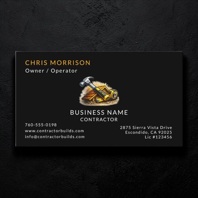 Contractor Constructions Services Business Card (Creator Uploaded)