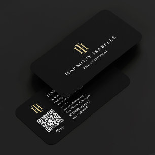 Contractor Monogram Logo Construction Black Business Card