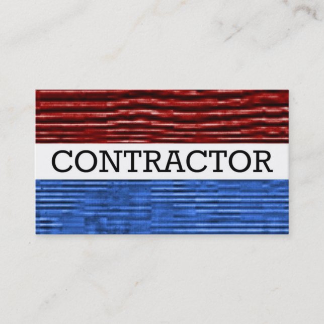 Contractor Patriotic Business Card (Front)