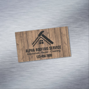 Contractor Roof Repair Construction Roofing Roofer Magnetic Business Card