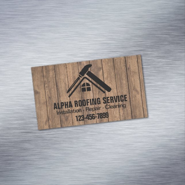 Contractor Roof Repair Construction Roofing Roofer Magnetic Business Card (In Situ)