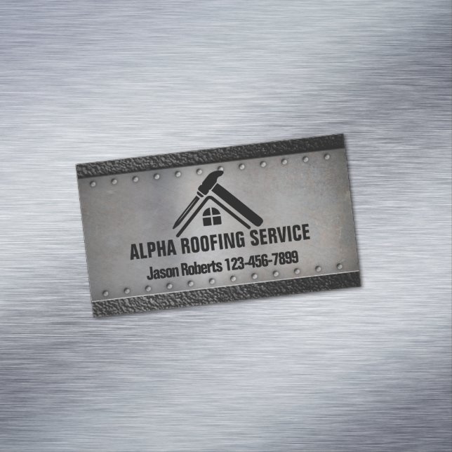 Contractor Roof Repair Construction Roofing Roofer Magnetic Business Card (In Situ)