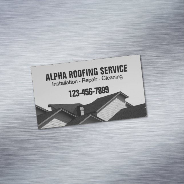 Contractor Roof Repair Construction Roofing Roofer Magnetic Business Card (In Situ)