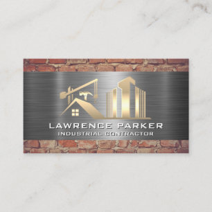 Contractor   Steel Brick   Construction Site Business Card