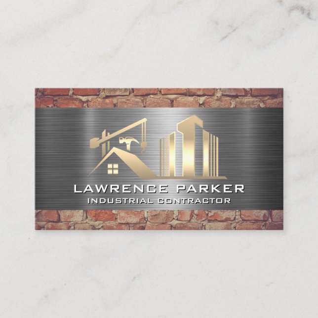 Contractor | Steel Brick | Construction Site Business Card (Front)
