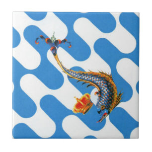 Contrada Capitana dell' Onda (Wave) Palio Tile