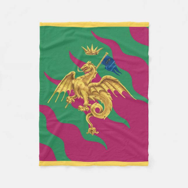 Contrada del Drago (Dragon) Palio di Siena Fleece Blanket (Front)