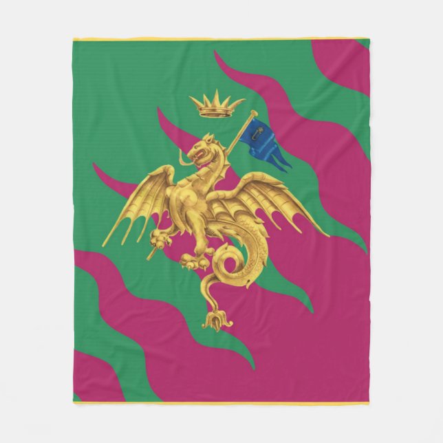 Contrada del Drago (Dragon) Palio di Siena Fleece Blanket (Front)