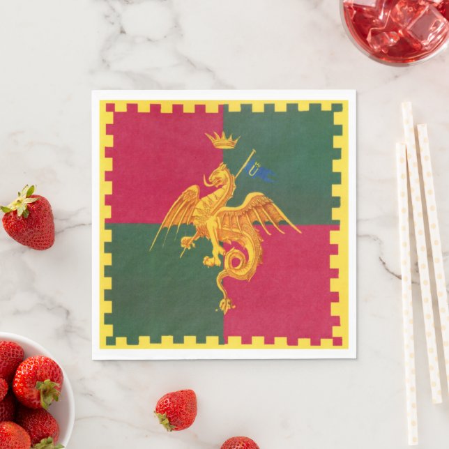 Contrada del Drago (Dragon) Palio di Siena Napkin (Insitu)