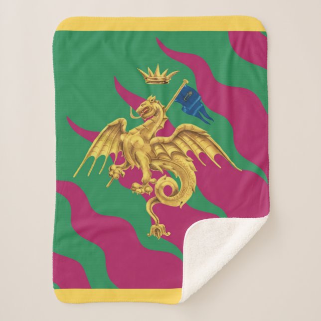 Contrada del Drago (Dragon) Palio di Siena Sherpa Blanket (Front)