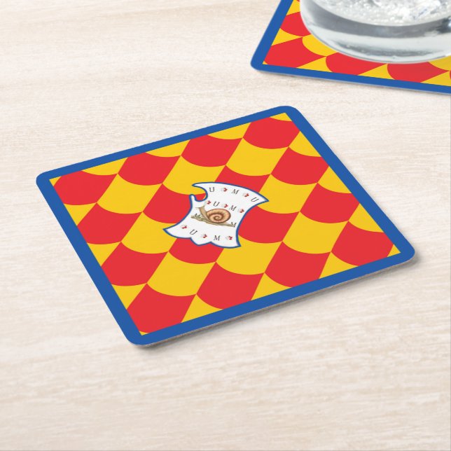 Contrada della Chiocciola (Snail) Palio Square Paper Coaster (Angled)