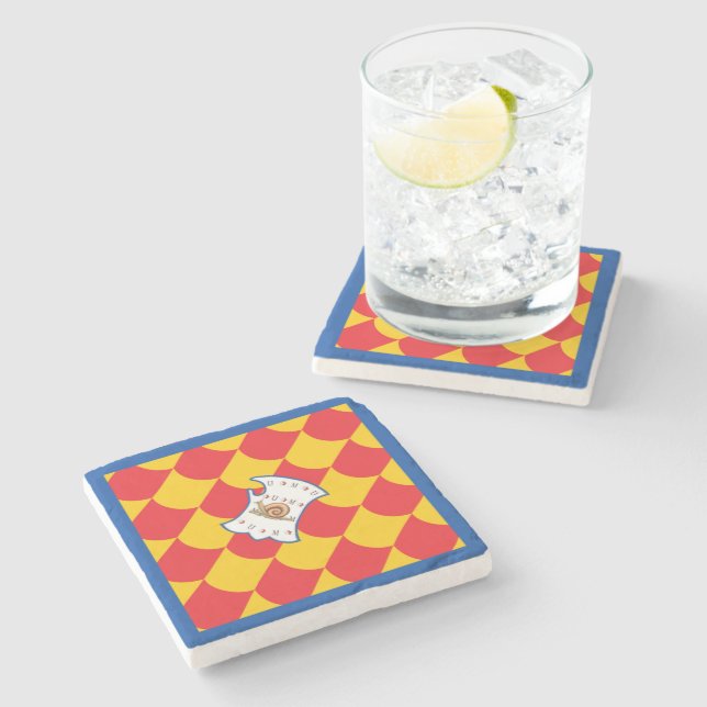 Contrada della Chiocciola (Snail) Palio Stone Coaster (Side)