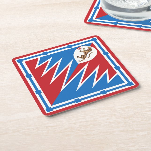 Contrada della Pantera (Panther) Palio di Siena Square Paper Coaster (Angled)