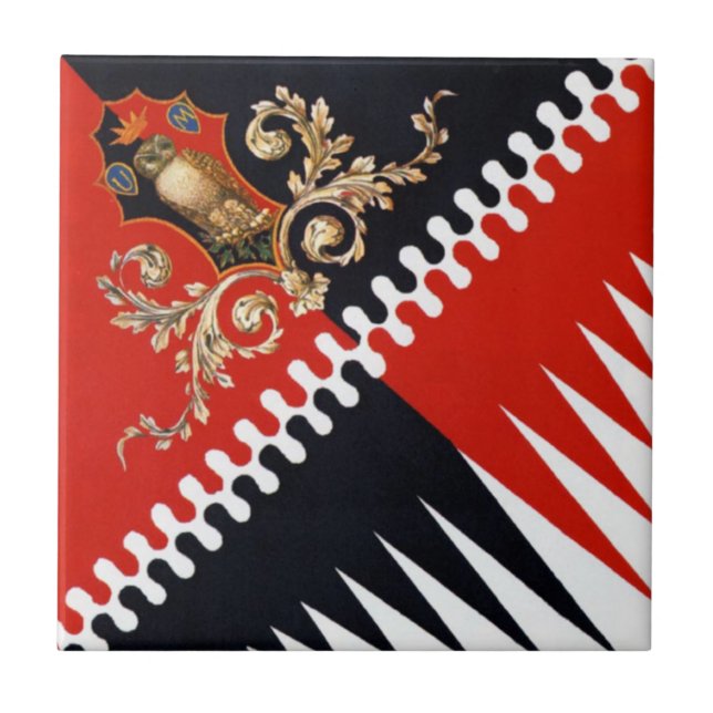 Contrada Priora della Civetta (Owl) Palio di Sien Tile (Front)