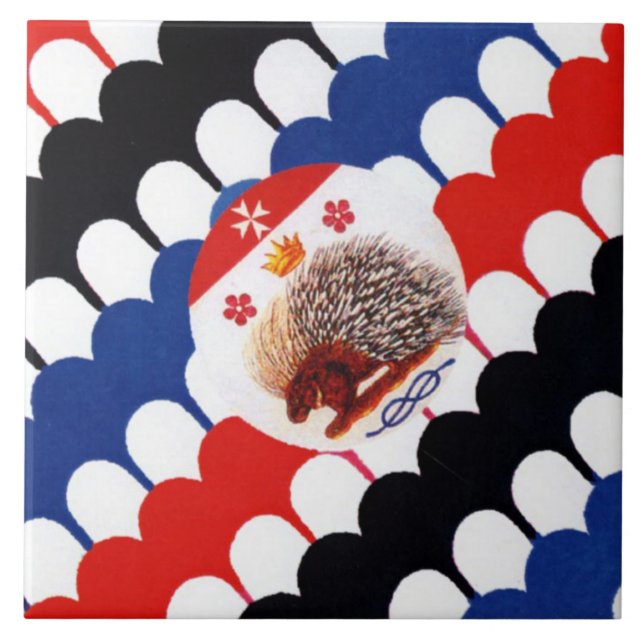 Contrada Sovrana dell' Istrice  (Porcupine) Palio Tile (Front)