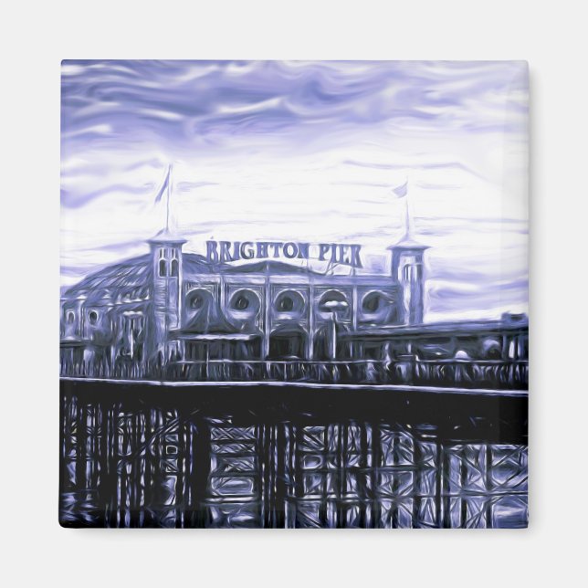 Contrast Brighton Pier Digital Painting Magnet (Front)