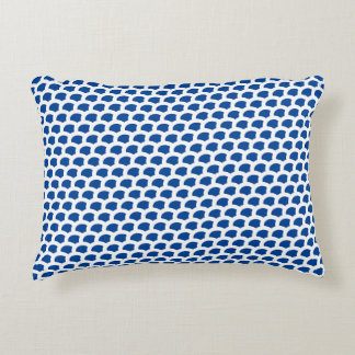 Contrast Chic: Blue and white Patterned Pillow