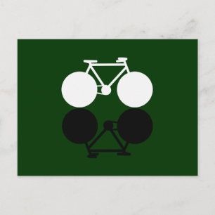 contrasting bicycles graphic postcard