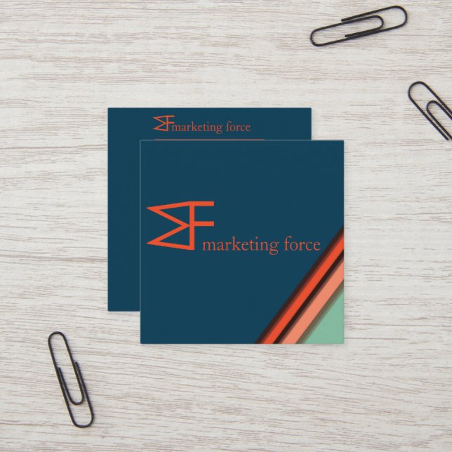 Contrasting Colours Professional Square Business Card (Front/Back In Situ)