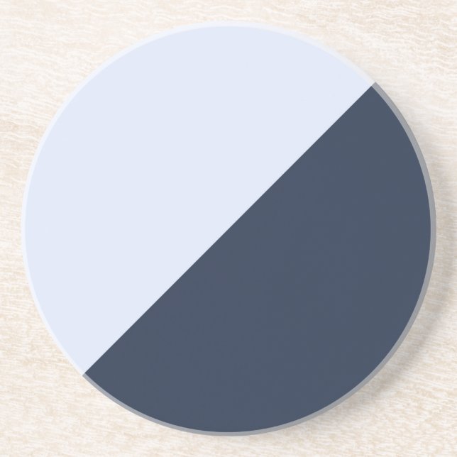 Contrasting Light Sky Blue and Dark Navy Blue Coaster (Front)