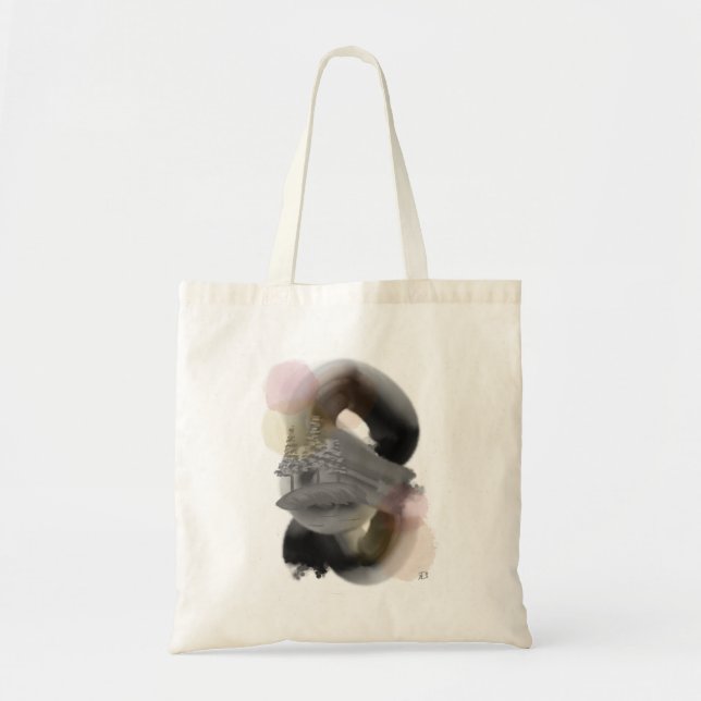 Contrasting Minimal Abstract Artwork Tote Bag (Front)