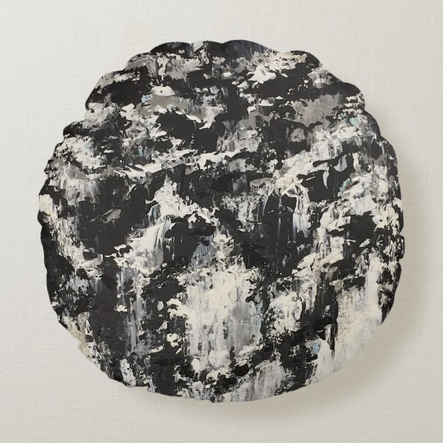 Contrasting Obsessions Round Pillow  (Front)