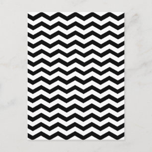 Contrasting Simplicity of Chevron Black And White  Postcard
