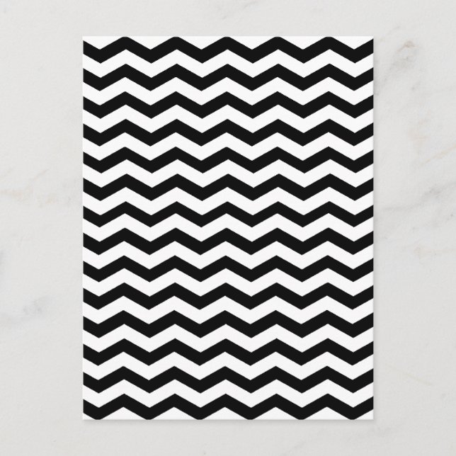 Contrasting Simplicity of Chevron Black And White  Postcard (Front)