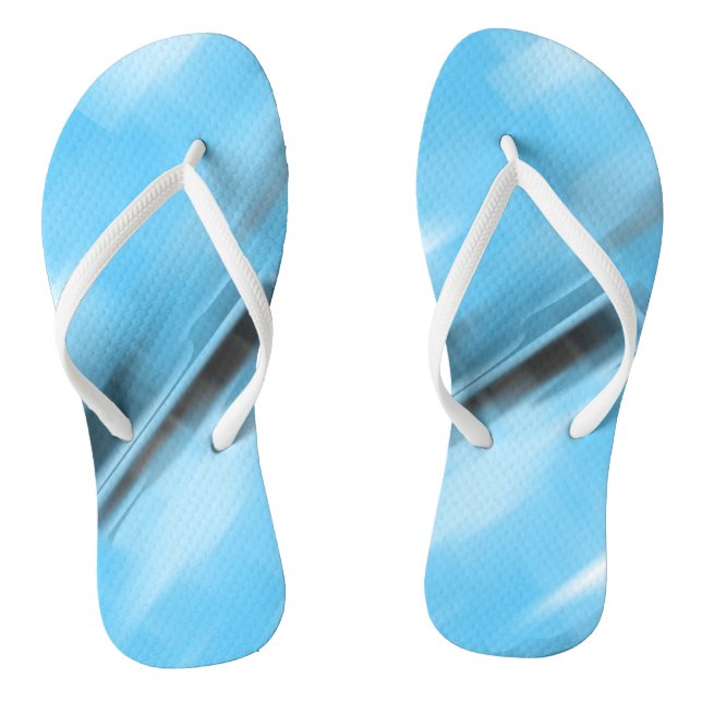 Contrasting Turquoise and Black Vanishing Shapes Flip Flops (Footbed)