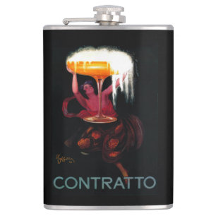 Contratto Vintage PosterEurope Hip Flask