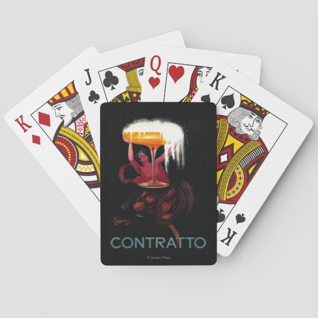 Contratto Vintage PosterEurope Playing Cards (Back)