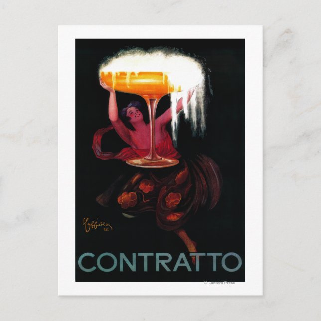 Contratto Vintage PosterEurope Postcard (Front)