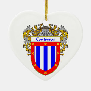 Contreras Coat of Arms/Family Crest Ceramic Tree Decoration