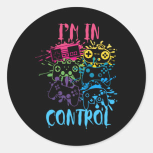 Control All The Things Video Game Controller 3 Classic Round Sticker