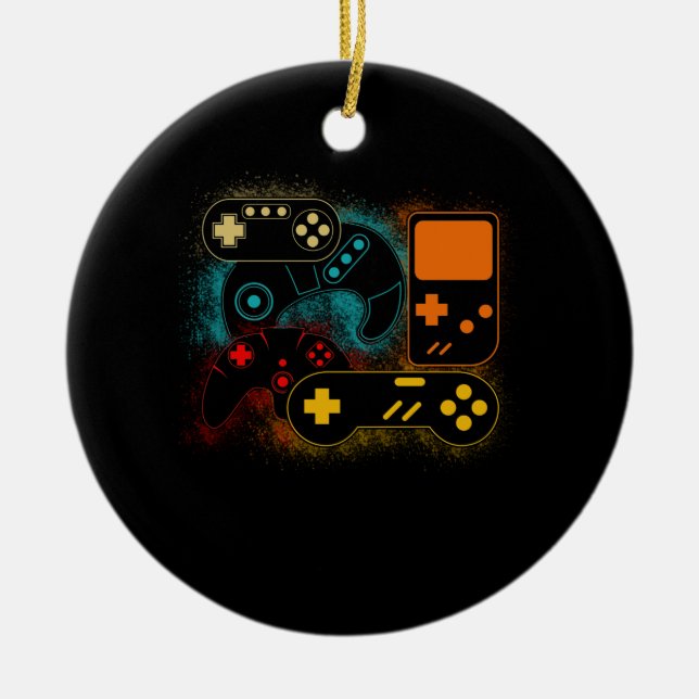 Control all the Things Video Game Controller Ceramic Tree Decoration (Front)