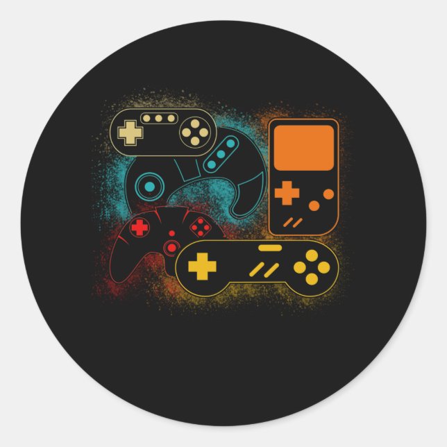 Control all the Things Video Game Controller Classic Round Sticker (Front)