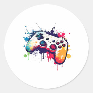 Control All The Things Video Game Controller Gamer Classic Round Sticker