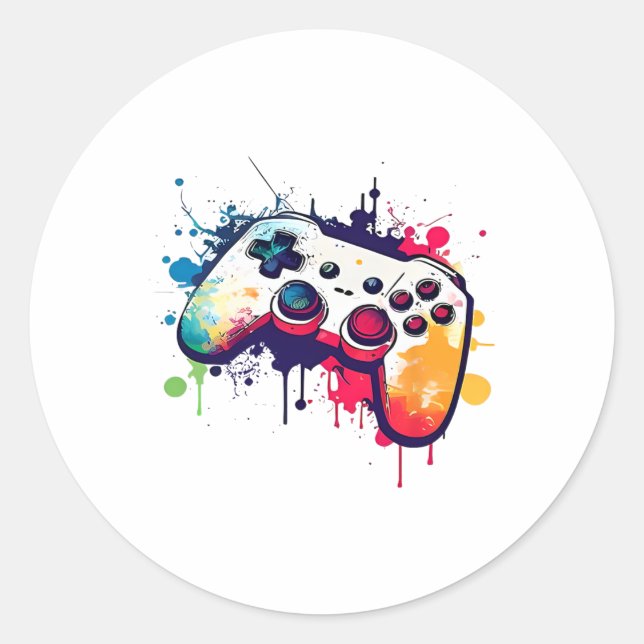 Control All The Things Video Game Controller Gamer Classic Round Sticker (Front)