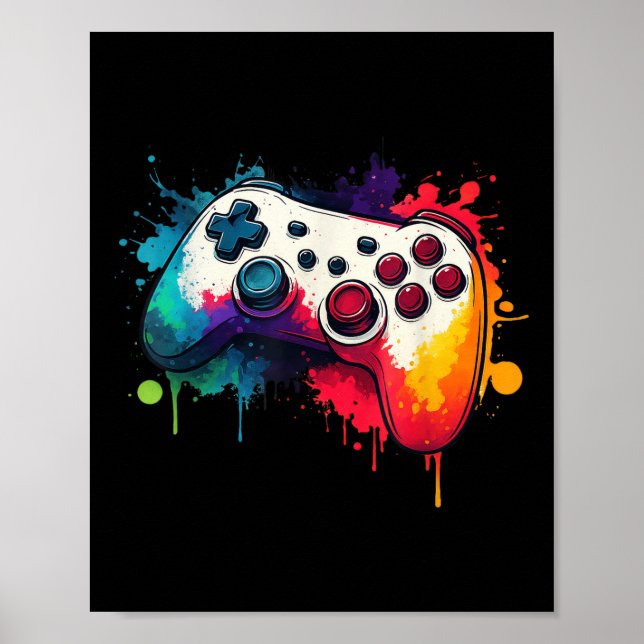 Control All The Things Video Game Controller Gamer Poster (Front)