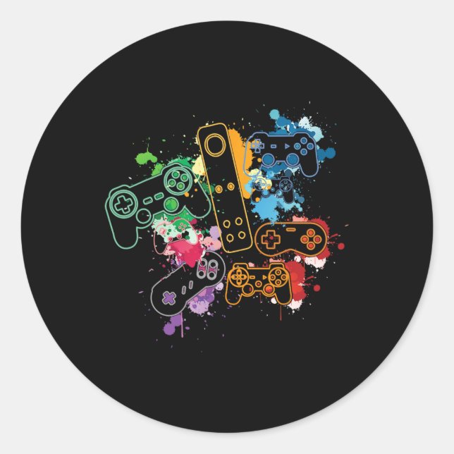 Control All Things With The Video Game Controller  Classic Round Sticker (Front)