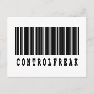 control freak barcode design postcard